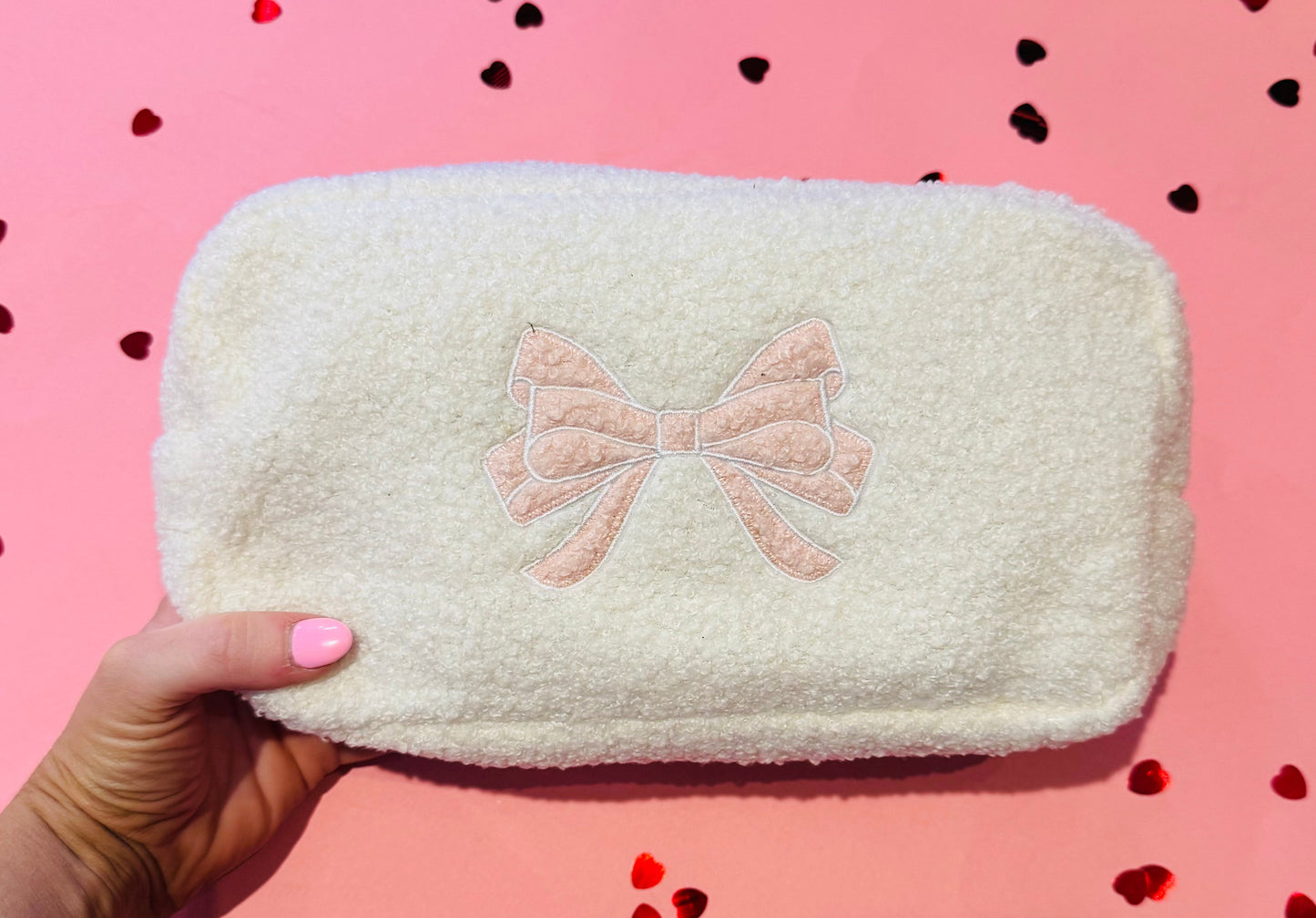 Ivory Sherpa Bow Bag