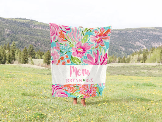 Personalized Artsy Flower Blanket