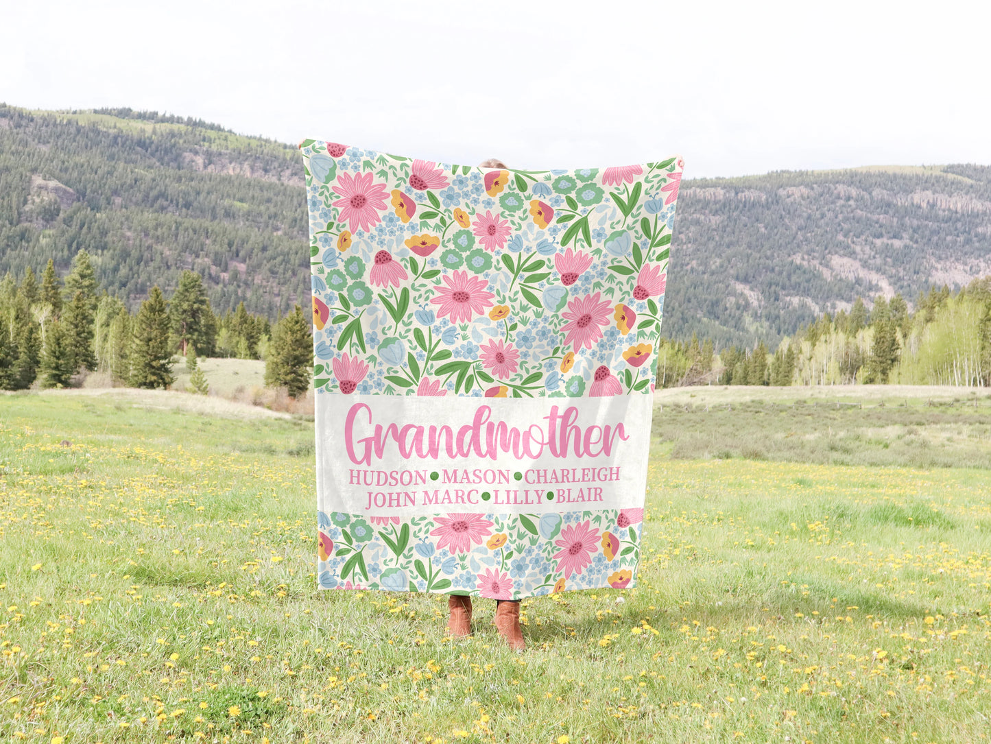 Personalized Wild Flowers Blanket