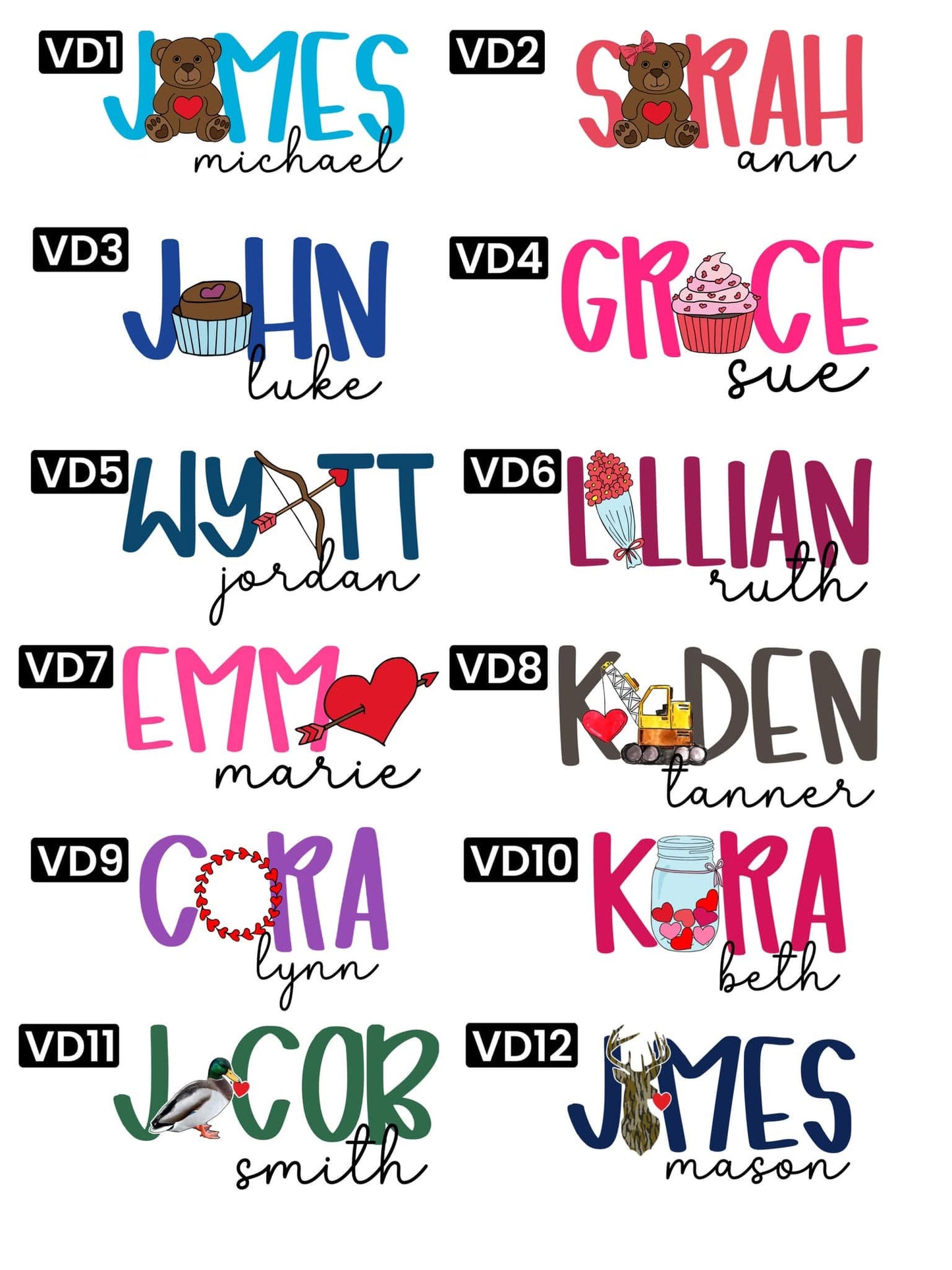 Kids Valentines Day Name Tee