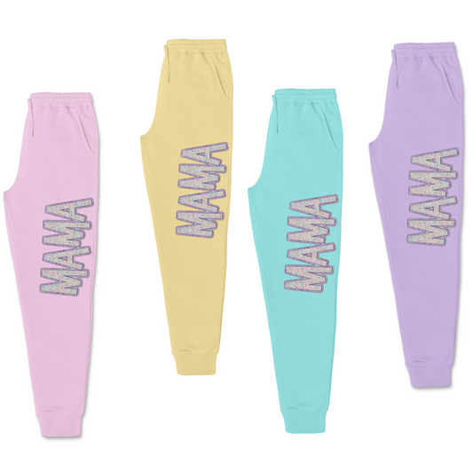 Faux Sequin Mama Jogger